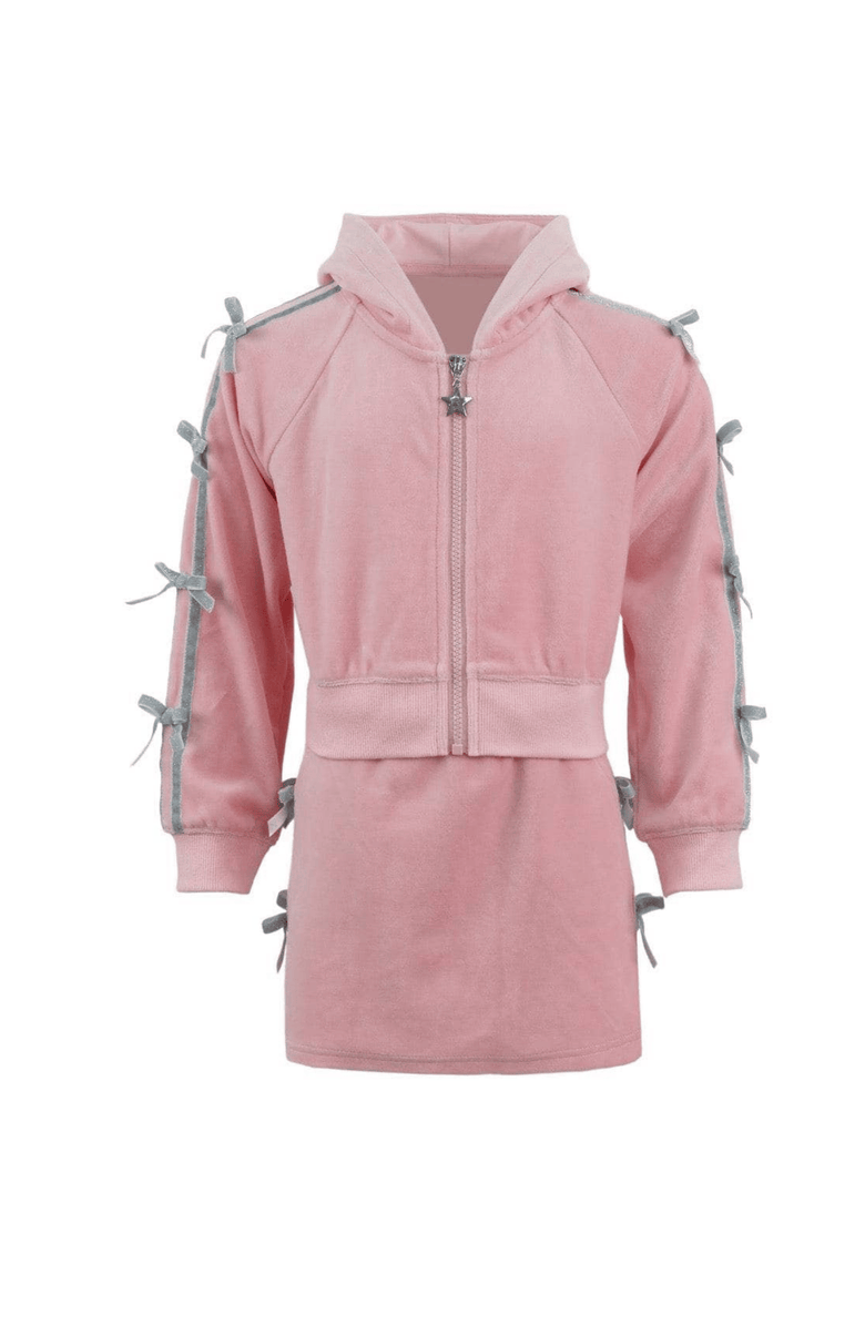 Lola + The Boys Pretty in Bows Velvet Set, Main, color, Pink