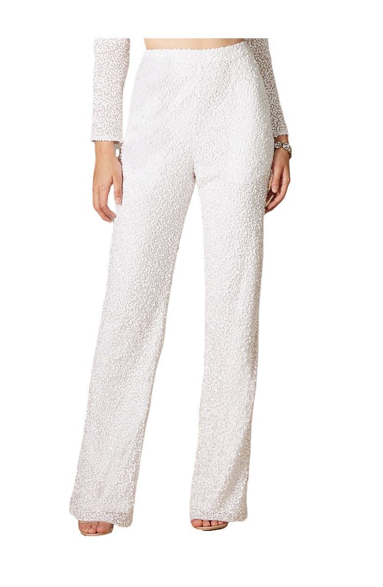 LARA New York Beaded Pants with Pockets, Main, color, Ivory