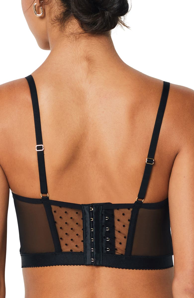 Etam Impertinente Tulle & Lace Underwire Bustier, Alternate, color, Black