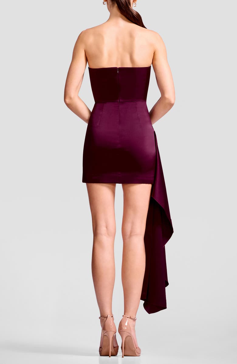 Dress the Population Elodie Ruched Side Drape Strapless Minidress, Alternate, color, Dark Cherry