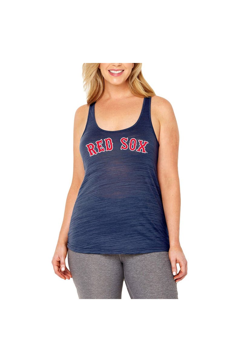 SOFT AS A GRAPE Women's Soft as a Grape Navy Boston Red Sox Plus Size Swing for the Fences Racerback Tank Top, Main, color, Navy