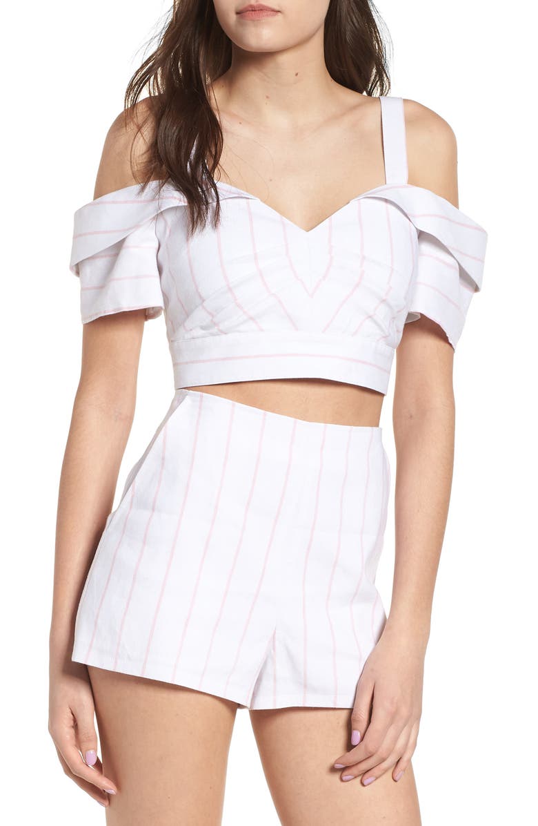 Leith Cold Shoulder Crop Top, Main, color, 