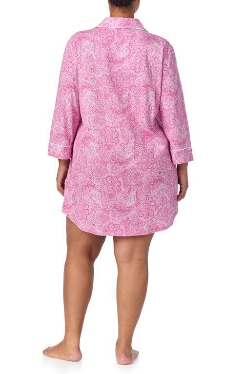 Ralph Lauren Lauren Knit Jersey Sleep Shirt In Pink Paisley