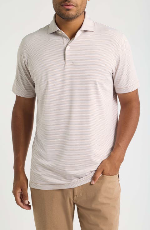 Cadenza Pinstripe Crown Crafted Performance Jersey Golf Polo