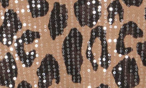 Sanctuary Sequins Short Sleeve Knit Sweater In Animal Print