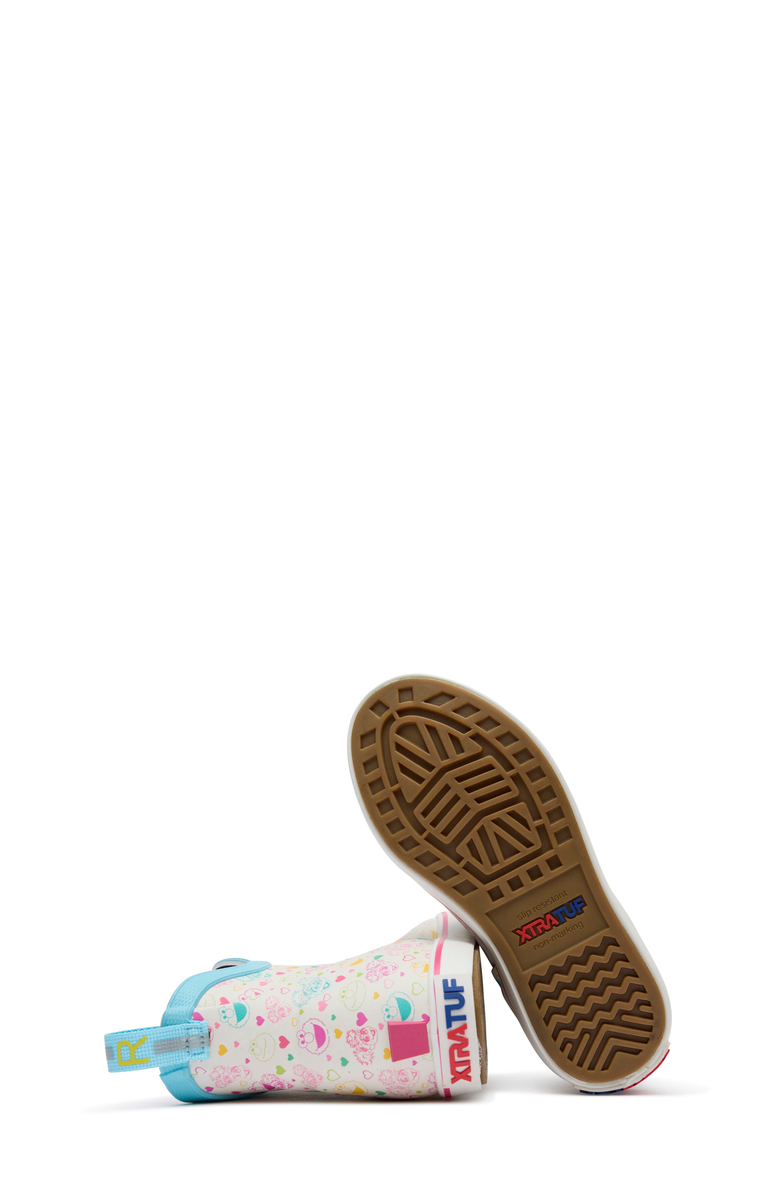 Kids' Sesame Street® Ankle Deck Waterproof Boot, Alternate, color, SESAME STREET WHITE MULTI