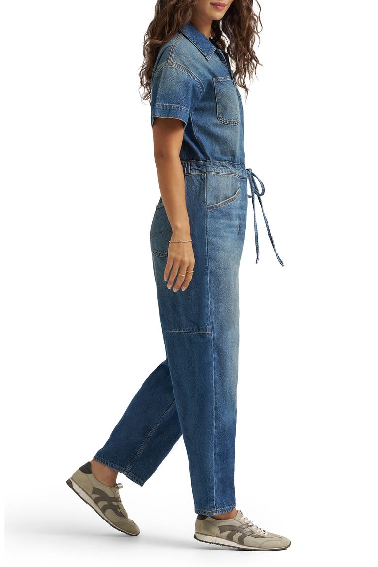 Denim Barrel Leg Union-All Jumpsuit, Alternate, color, HEAVY RAINFALL