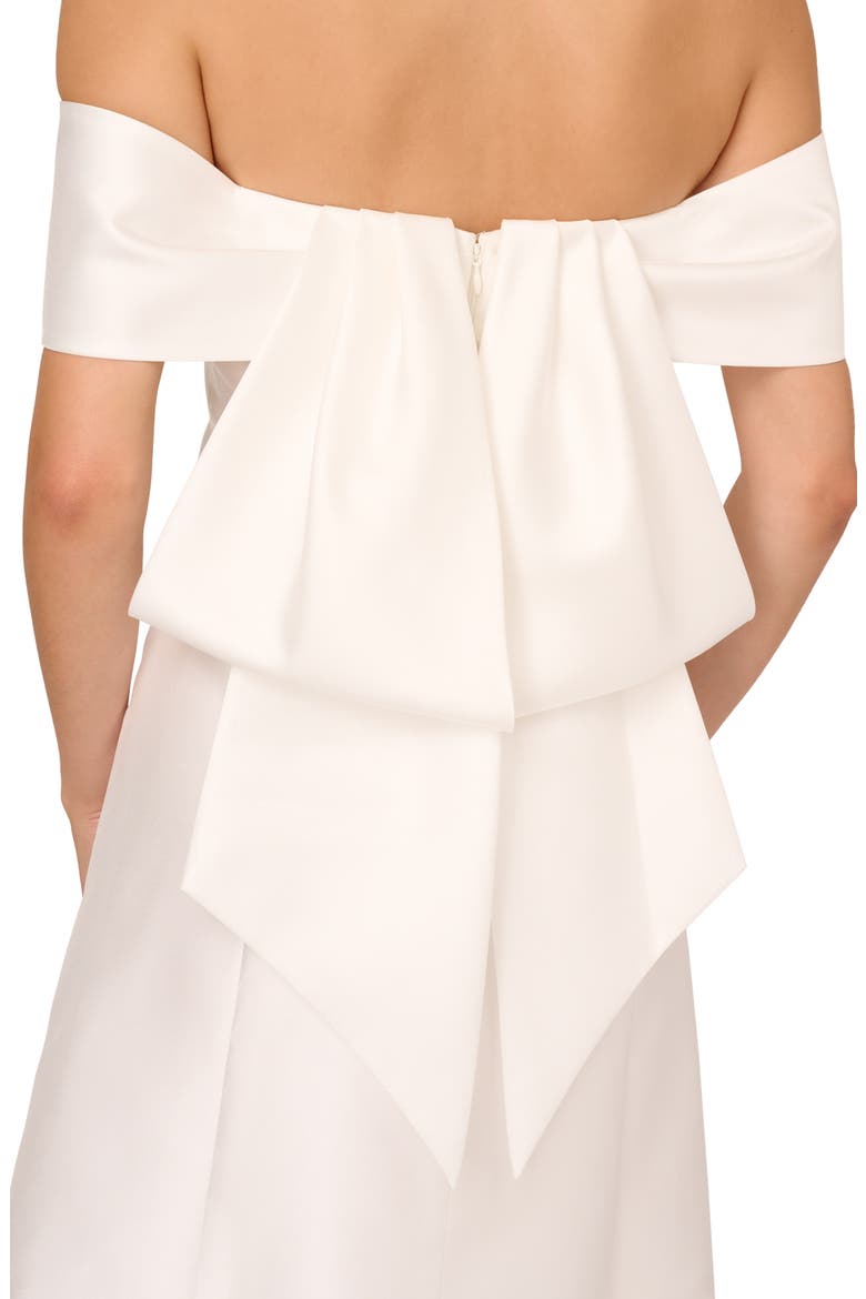 Bow Mikado Cocktail Dress, Alternate, color, IVORY