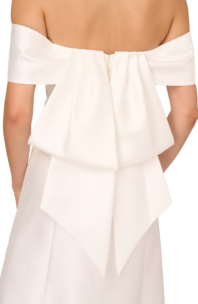 Adrianna Papell Bow Mikado Cocktail Dress, Alternate, color, 