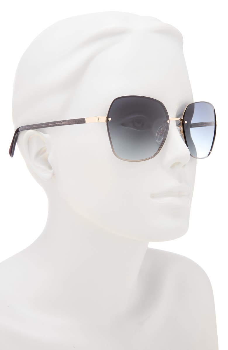 Ted Baker 59mm Gradient Square Sunglasses, Alternate, color, Light Gold