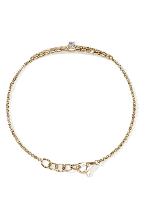 John Hardy 14k Yellow Gold Diamond Sterling Silver Bracelet In Gold