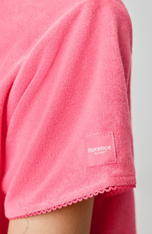 Florence By Mills Terry Cloth Crop Snap-up Shirt