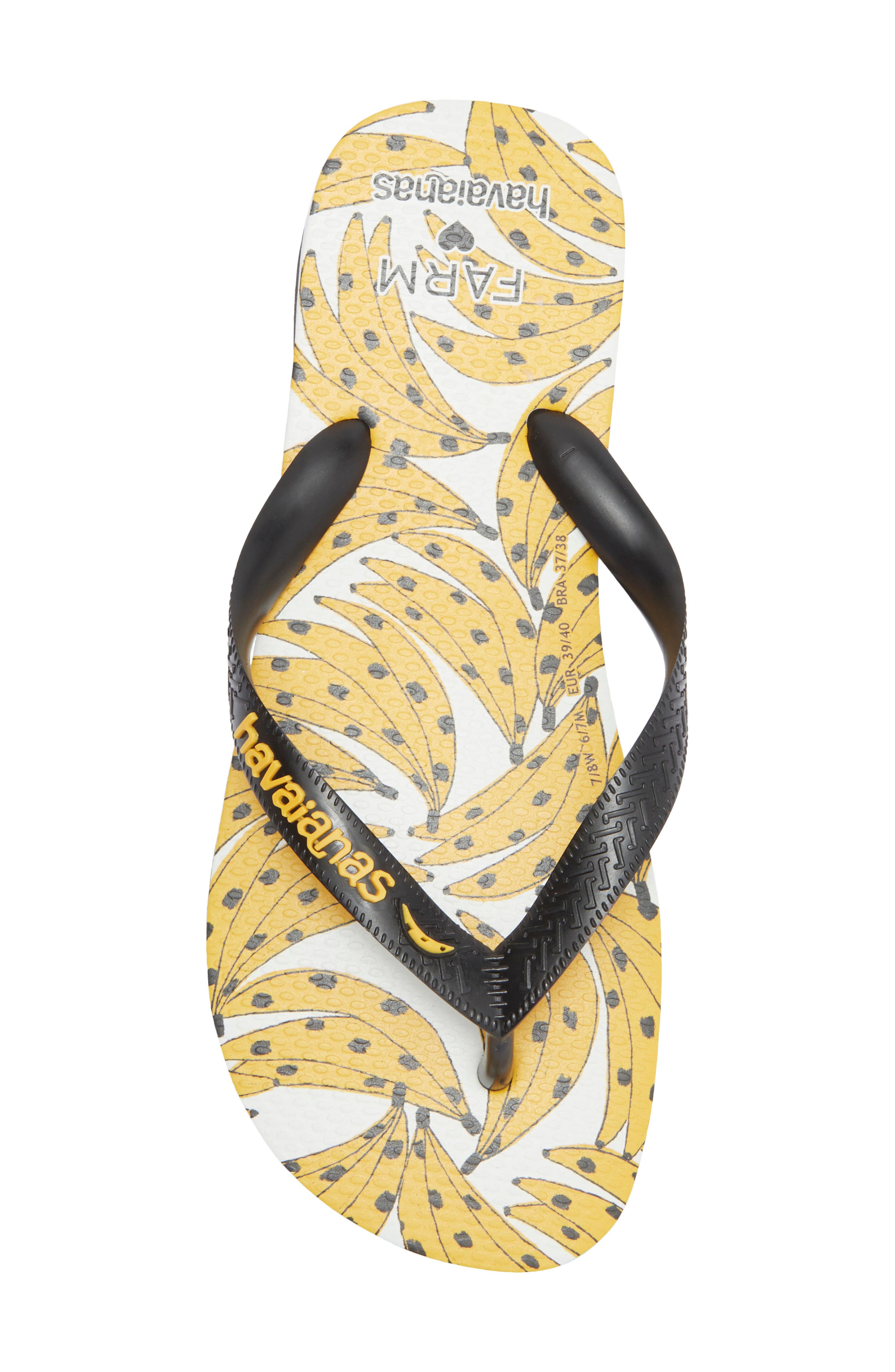 Havaianas x Farm Rio Bananica Flip Flop, Alternate, color, Black