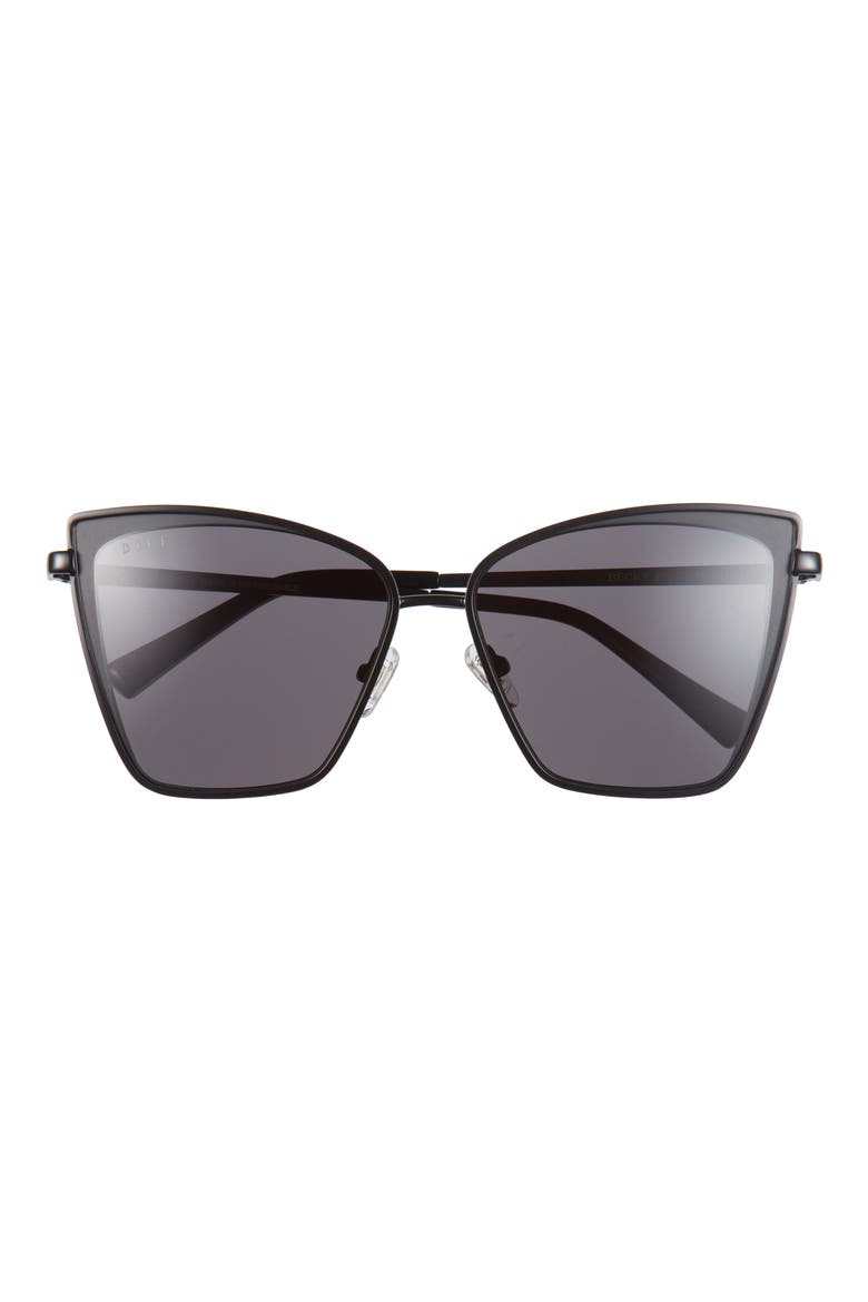 Becky 57mm Cat Eye Sunglasses, Main, color, BLACK/ GREY