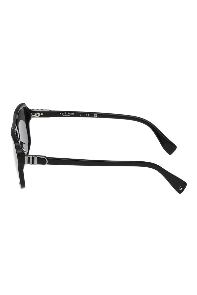 56mm Navigator Sunglasses, Alternate, color, SHINY BLACK / SMOKE LENSES