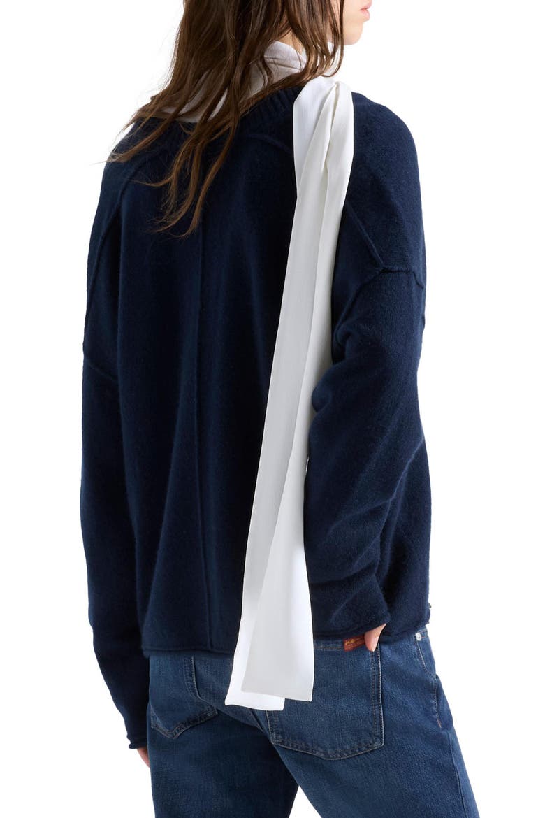 Cashmere U-Neck Sweater, Alternate, color, CASHMERE MIDNIG