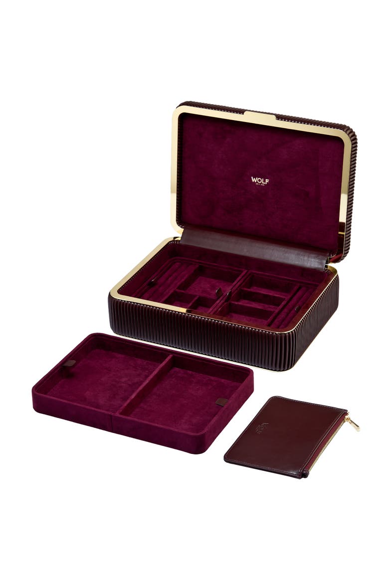 Bella Medium Jewelry Box, Alternate, color, Bordeaux