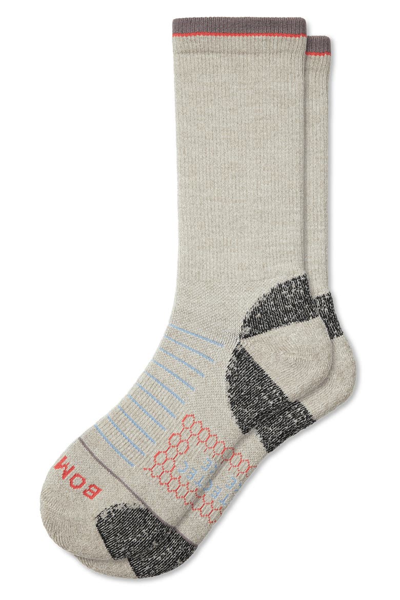 Stripe Hiking Calf Socks, Alternate, color, WASHED TAUPE