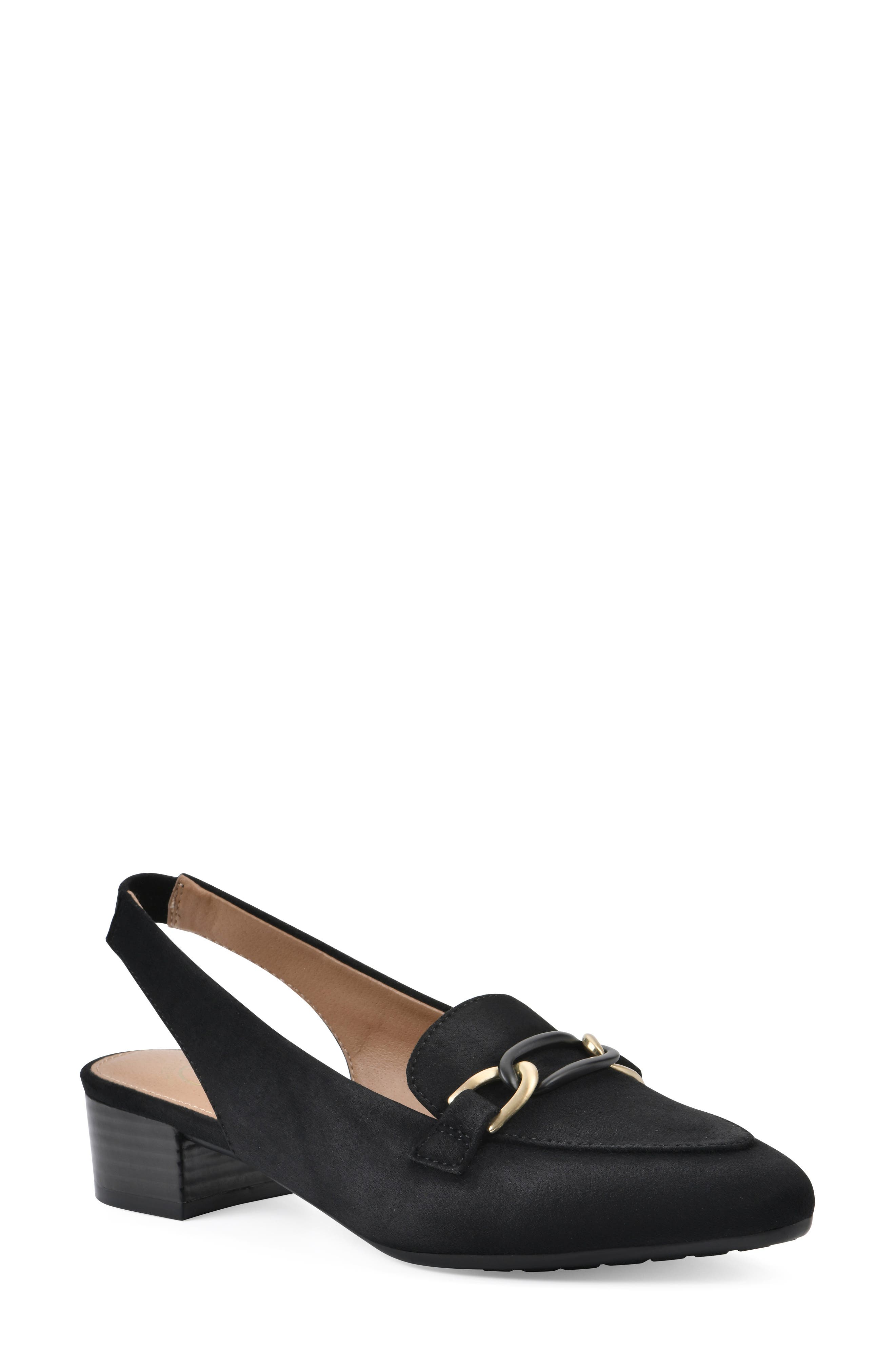 White Mountain Footwear Boreal Slingback Mule, Main, color, Black Fabric