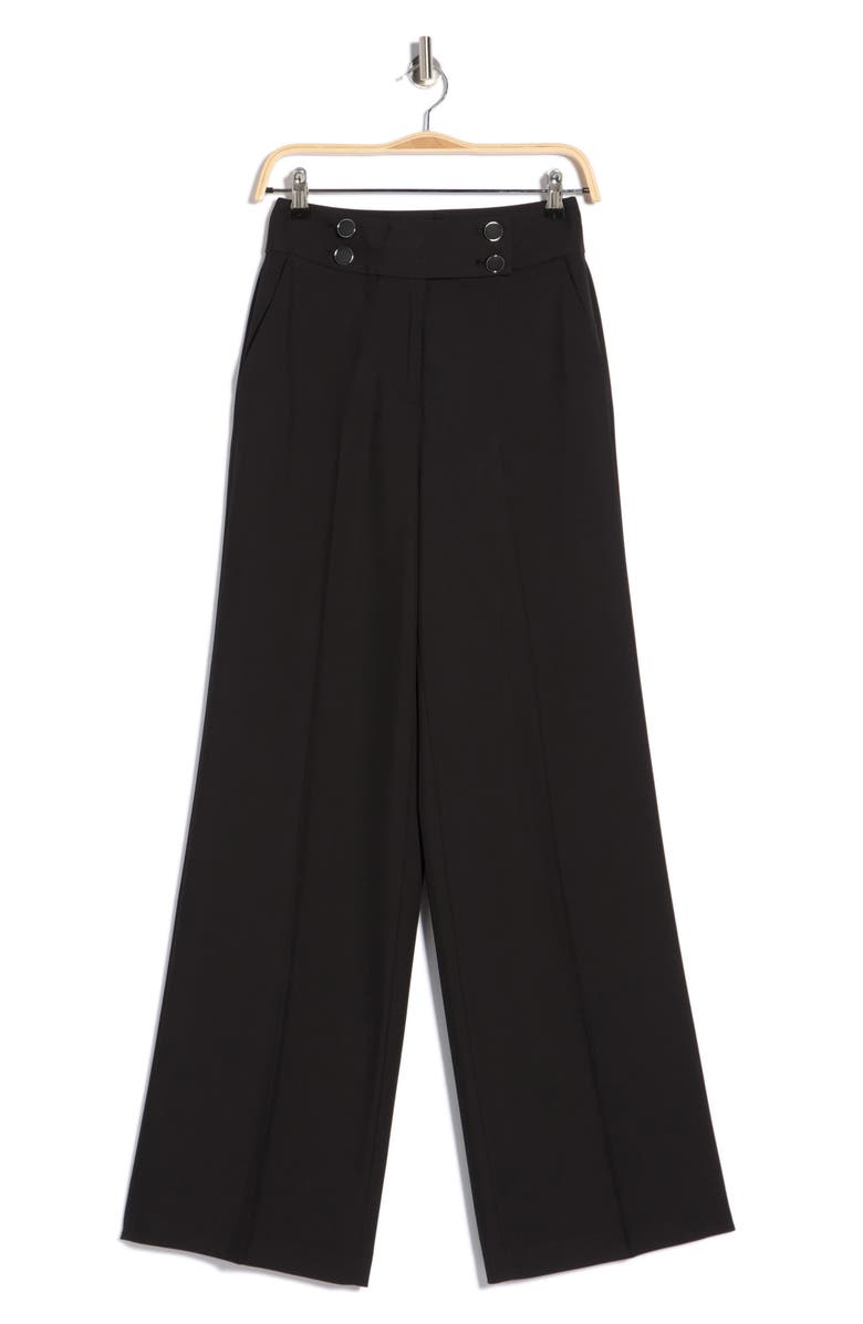 Calvin Klein HIgh Waist Wide Leg Pants, Alternate, color, Black