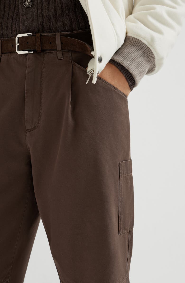 Brunello Cucinelli Ergonomic trousers, Alternate, color, Brown