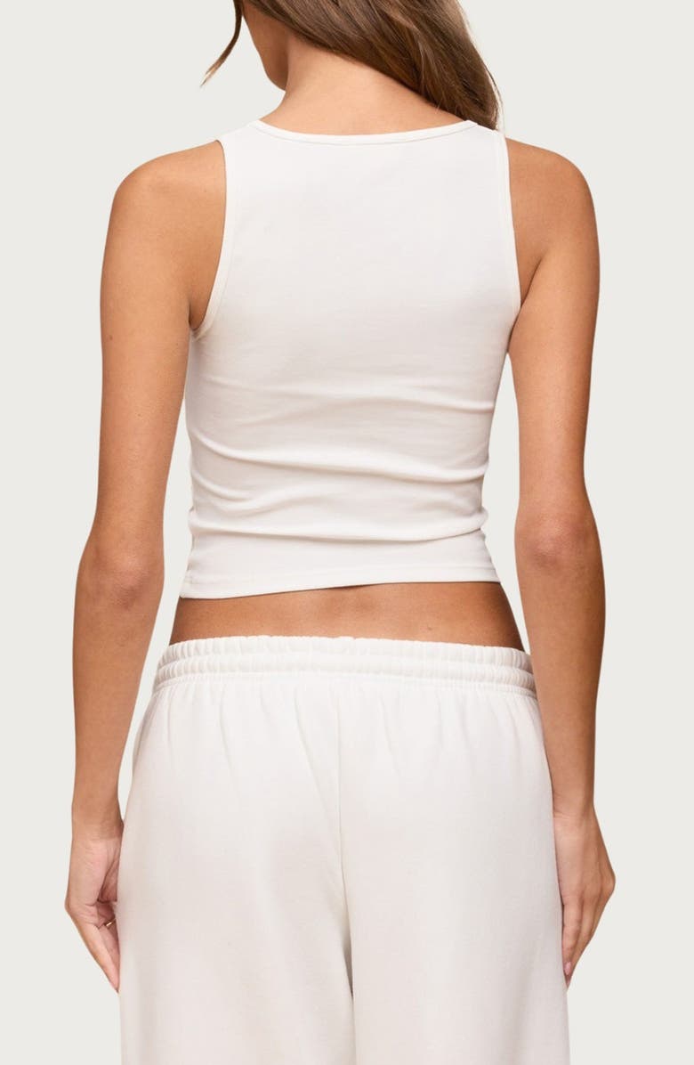 EDIKTED Linda Rib Scoop Neck Tank, Alternate, color, White