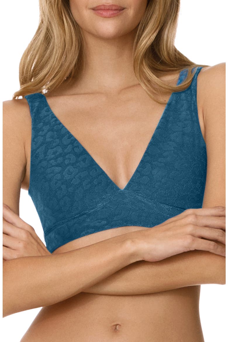 Allure Reversible Lace-Up Bikini Top, Main, color, BLUE