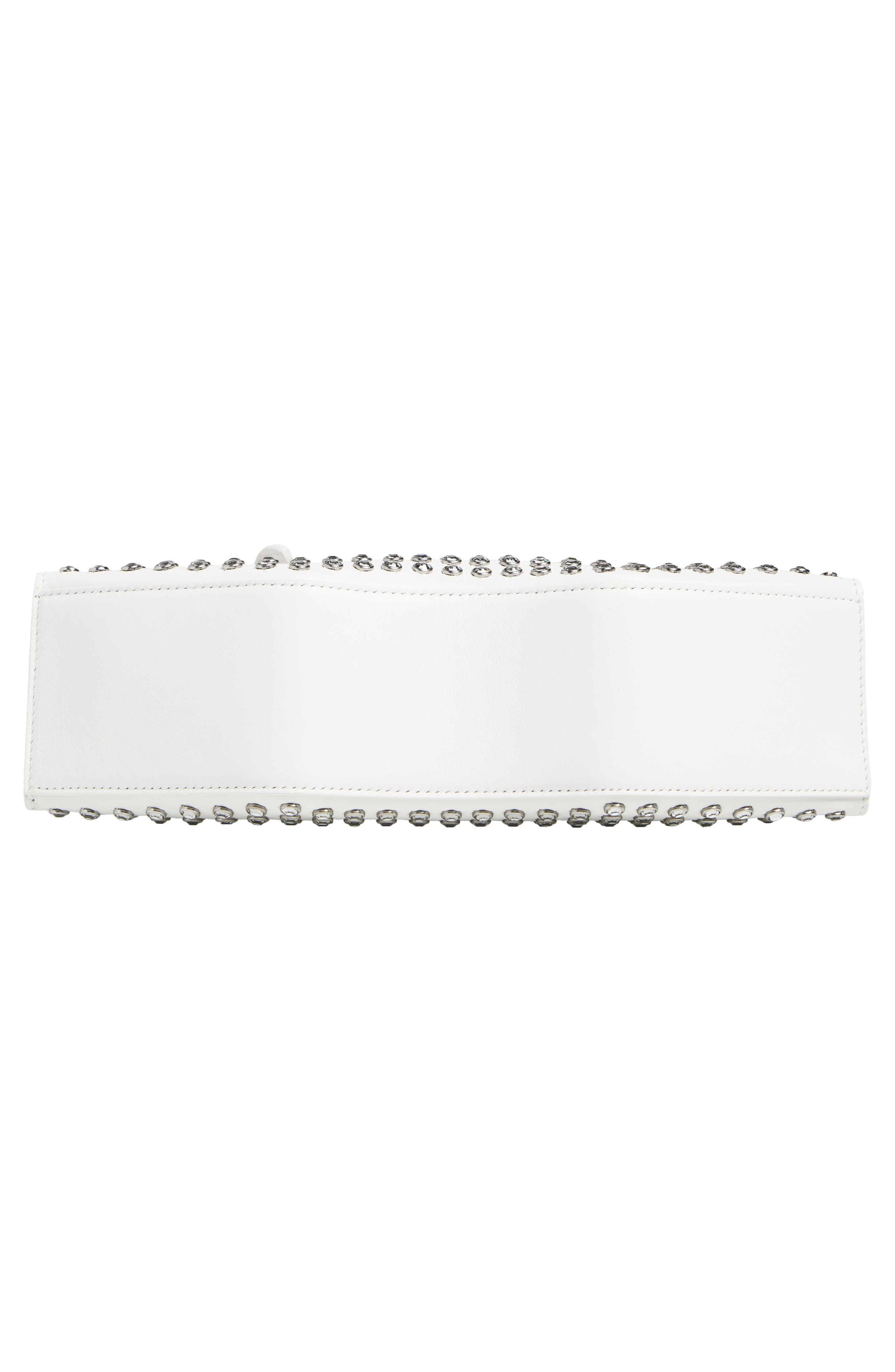Manta Leather Clutch, Alternate, color, WHITE/ SILVER