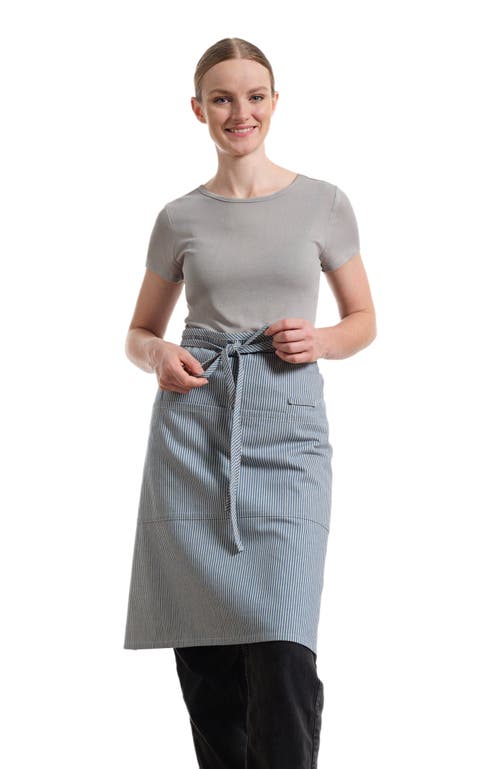 Meema Bistro Apron with Pockets - Pinstriped in Blue  product