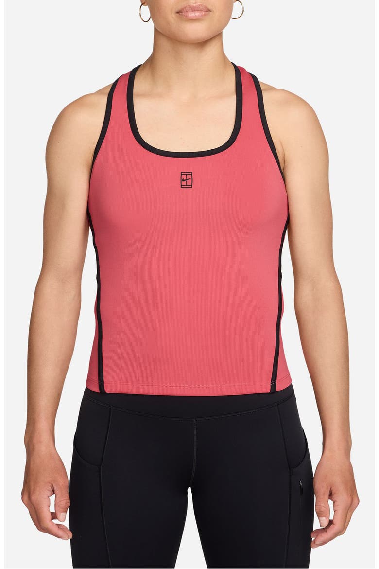Dri-FIT Rib Tank Top, Main, color, SEA CORAL/ BLACK