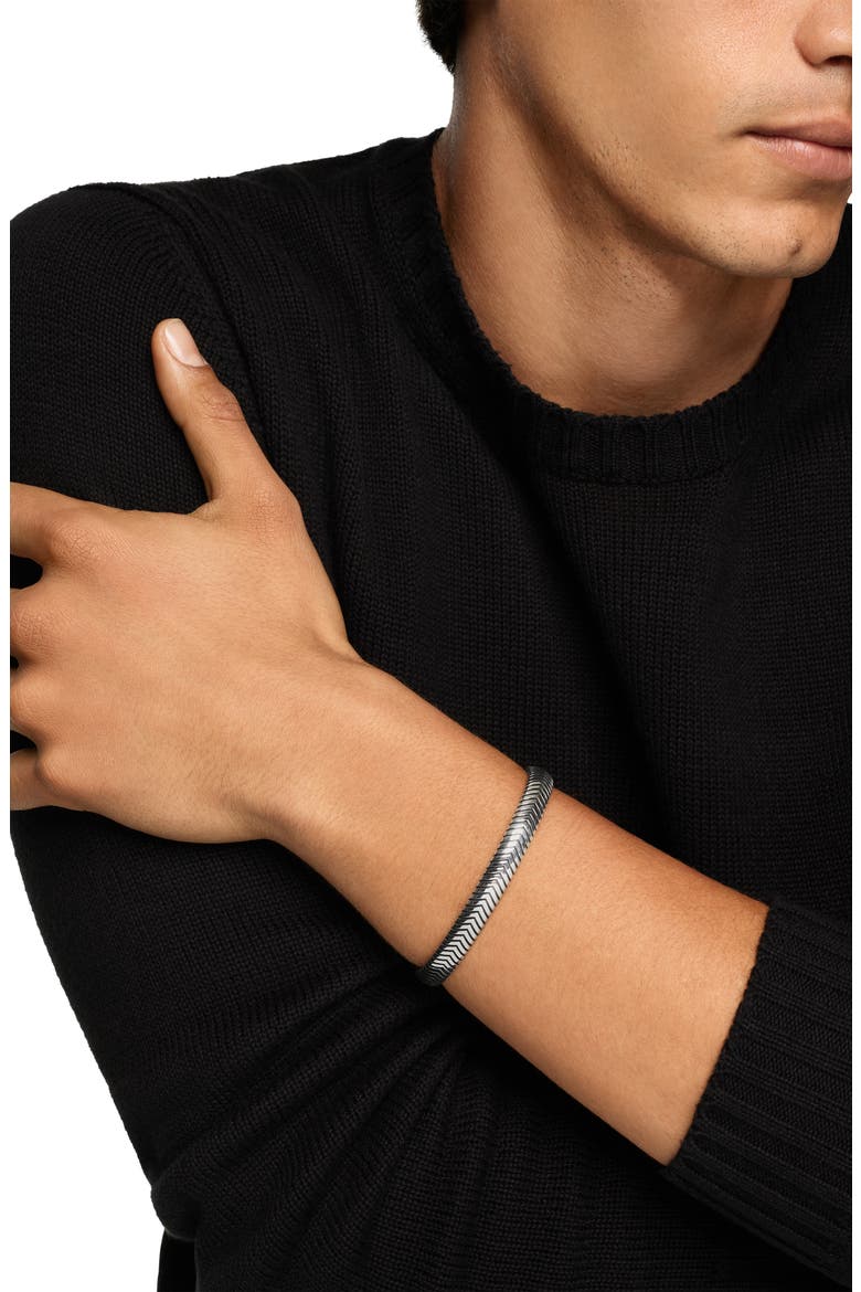 Chevron Cuff Bracelet in Sterling Silver, Alternate, color, SILVER