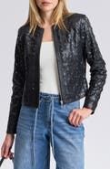 Bagatelle Laser-Cut Mesh Faux Leather Zip Front Jacket