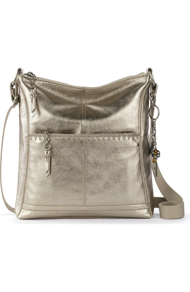 The Sak Lucia Crossbody Leather Bag, Main, color, Pyrite Stitch