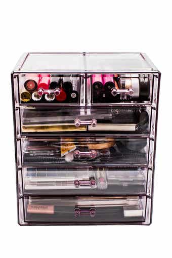 SORBUS Purple Makeup & Jewelry Storage Case Display
