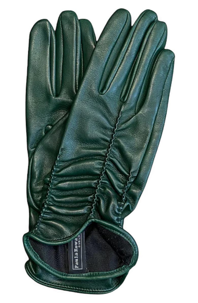 Paula Rowan Renee Ruched Leather Gloves, Main, color, 
