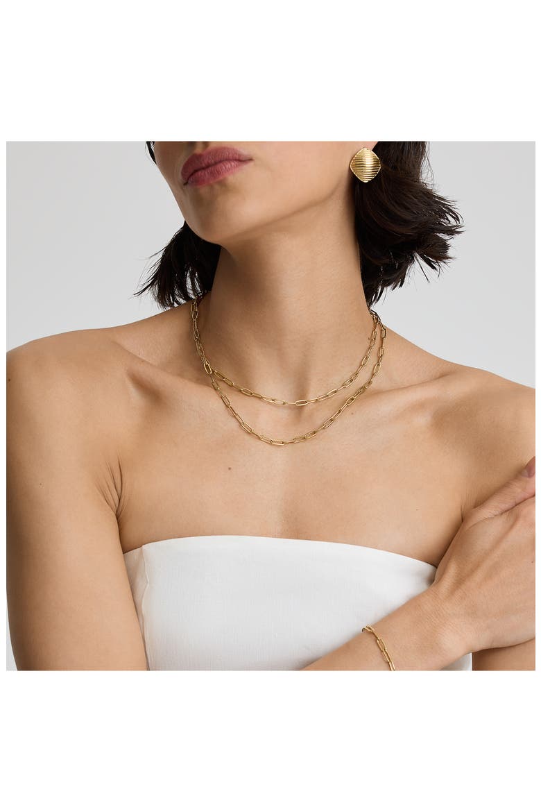 Paperclip Necklace, Alternate, color, GOLD