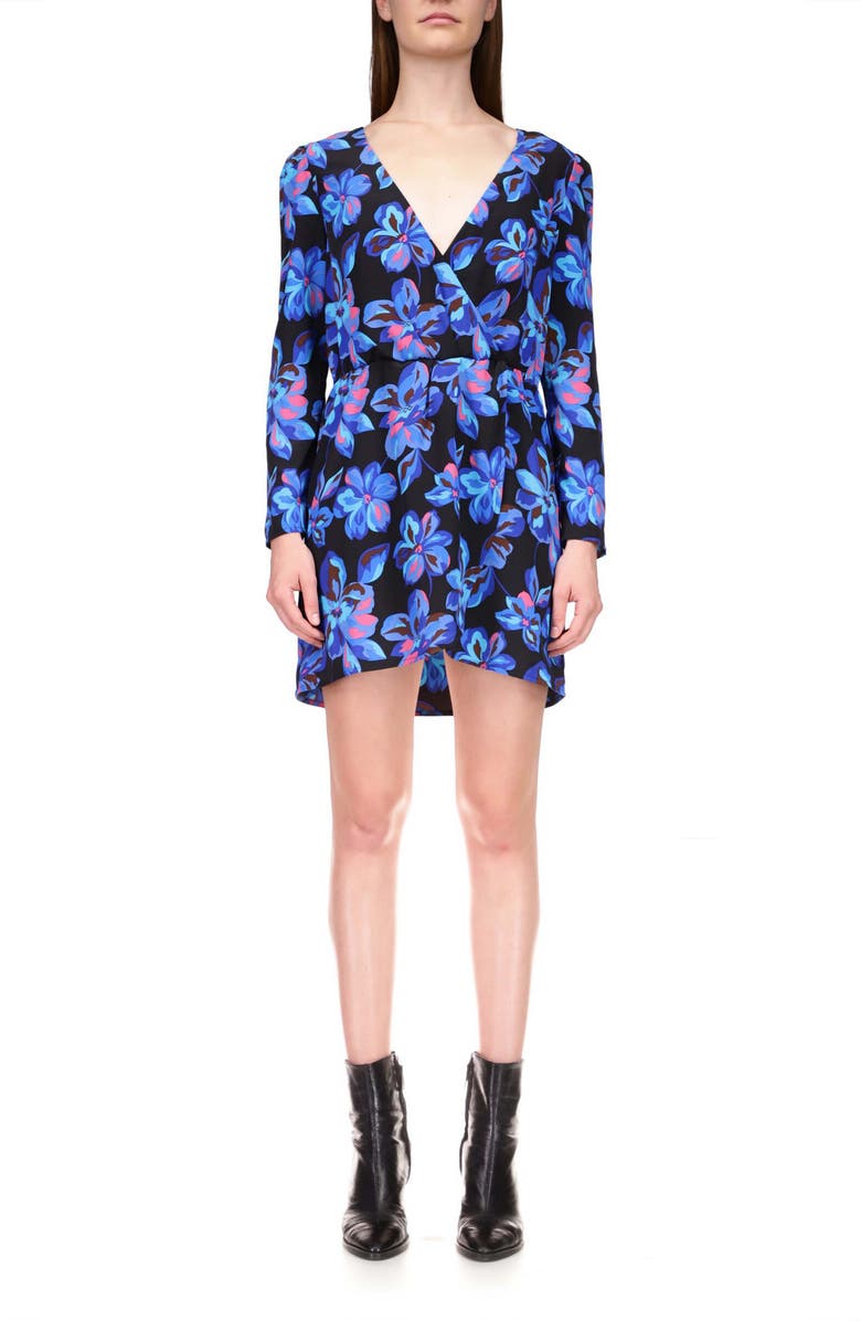 Sanctuary The New Faux Wrap Long Sleeve Minidress, Alternate, color, 