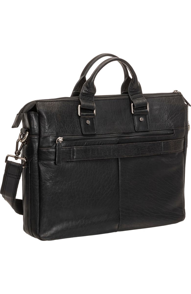 Mancini Leather Briefcase, Alternate, color, Black