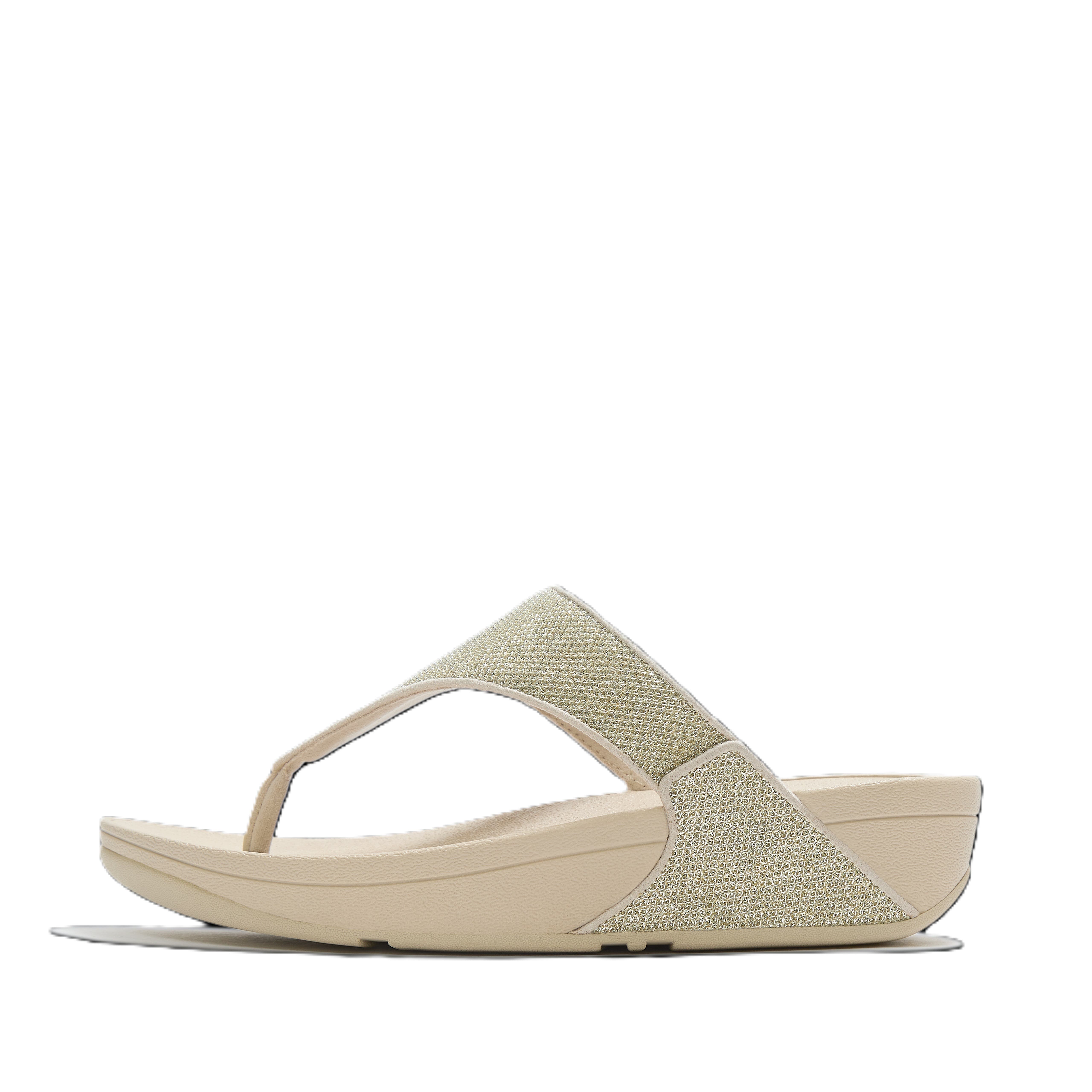 FitFlop Lulu Shimmerglitz Sandals, Alternate, color, Platino
