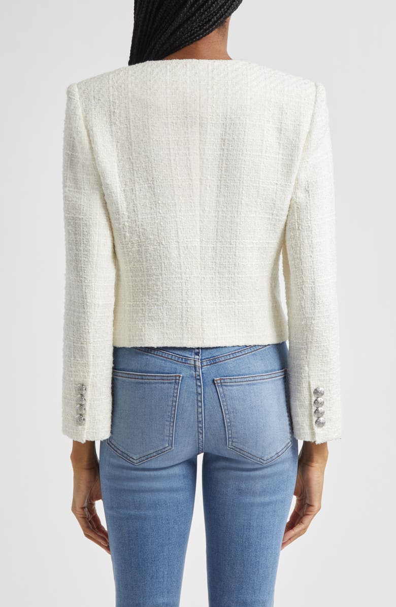 Veronica Beard Nathan Cotton Blend Tweed Jacket, Alternate, color, White