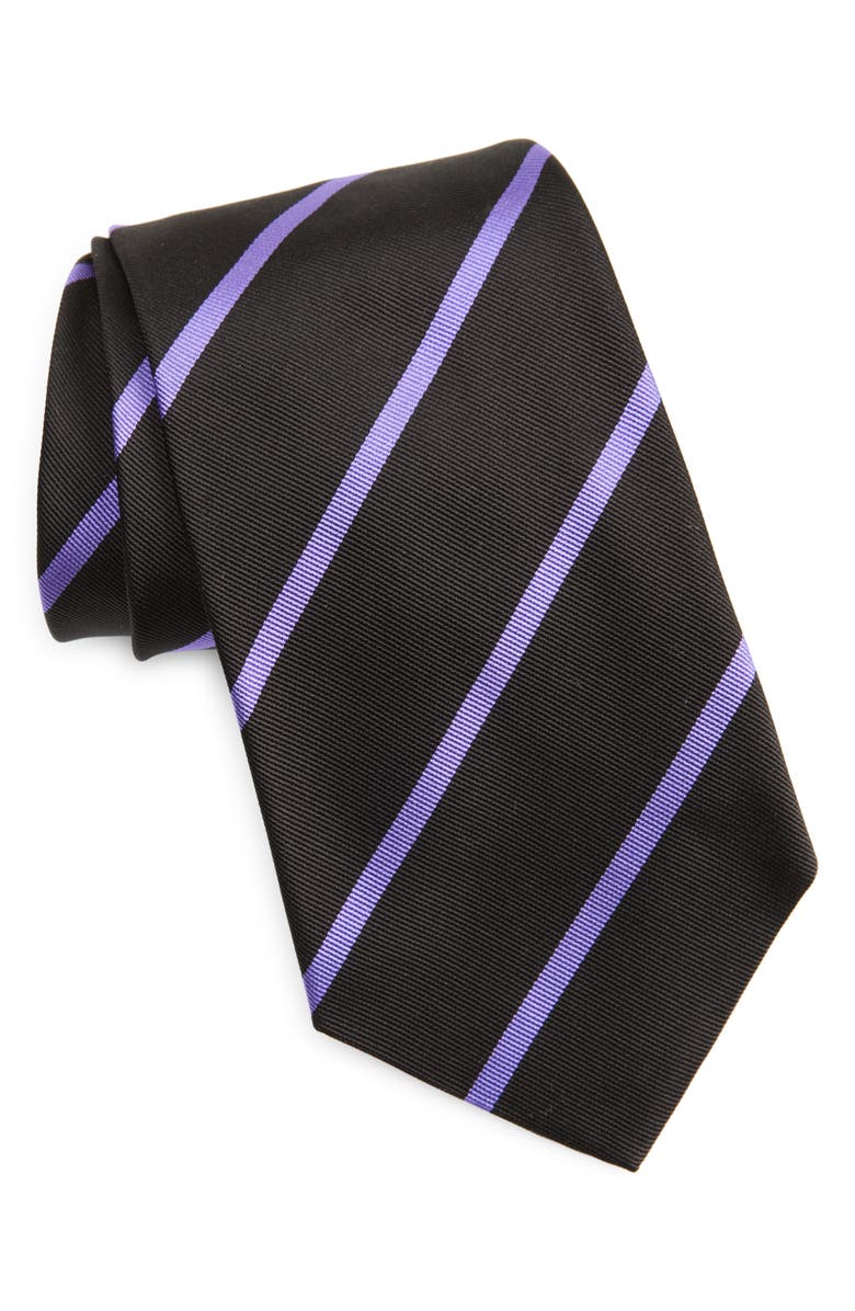 Ralph Lauren Purple Label Super Repp Stripe Silk Tie, Main, color,