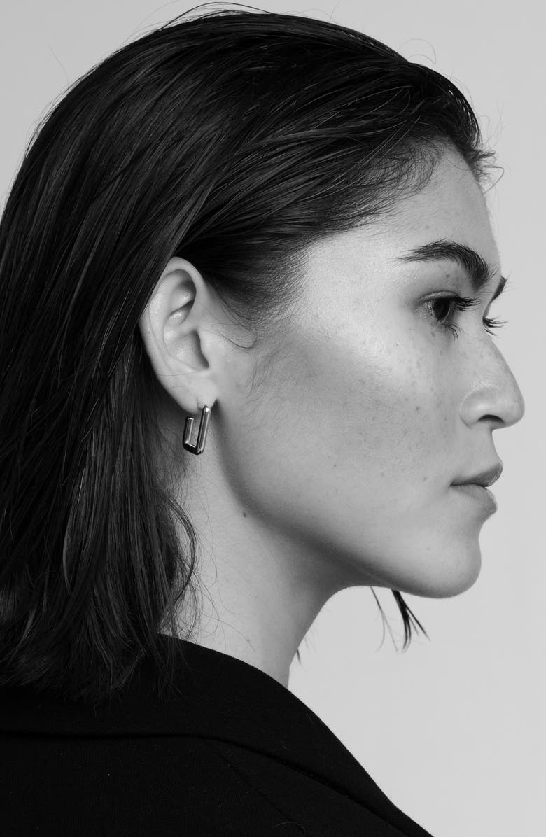 st. Moran Rectangular Hoop Earrings, Alternate, color, Gold