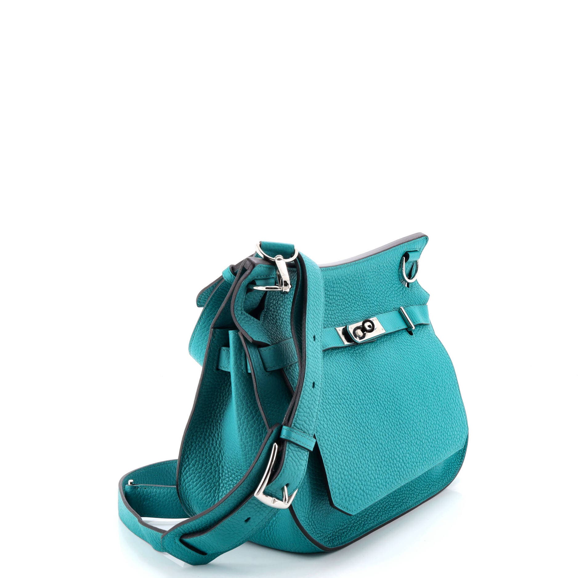 Pre-Owned Hermes Jypsiere Bag Clemence 28, Alternate, color, Bleu Paon