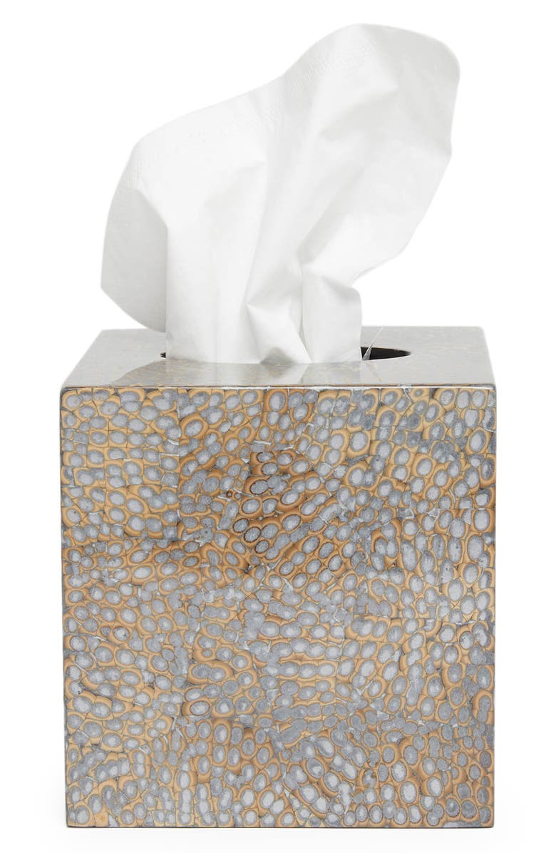 PIGEON AND POODLE Callas Tissue Box Cover, Main, color, Silver