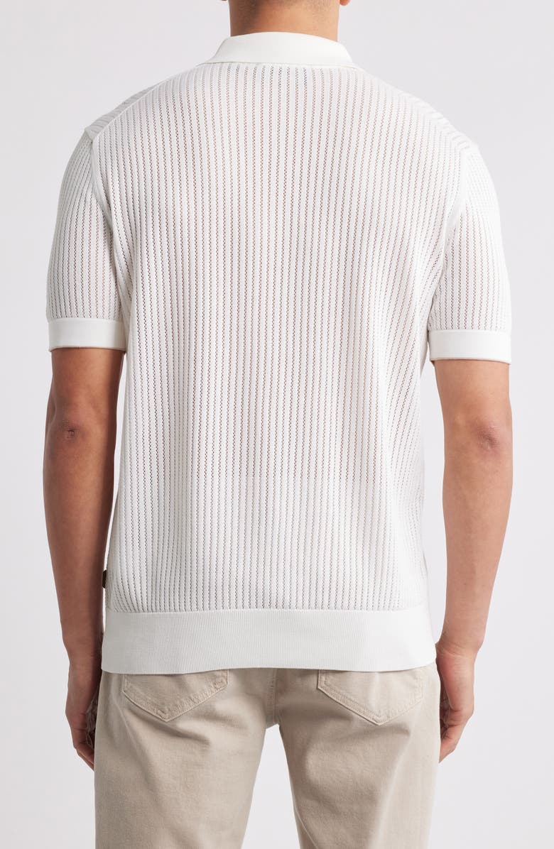 BOSS Justin Silk & Cotton Polo Sweater, Alternate, color, White