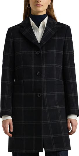 Lauren ralph lauren wool blend reefer coat deals