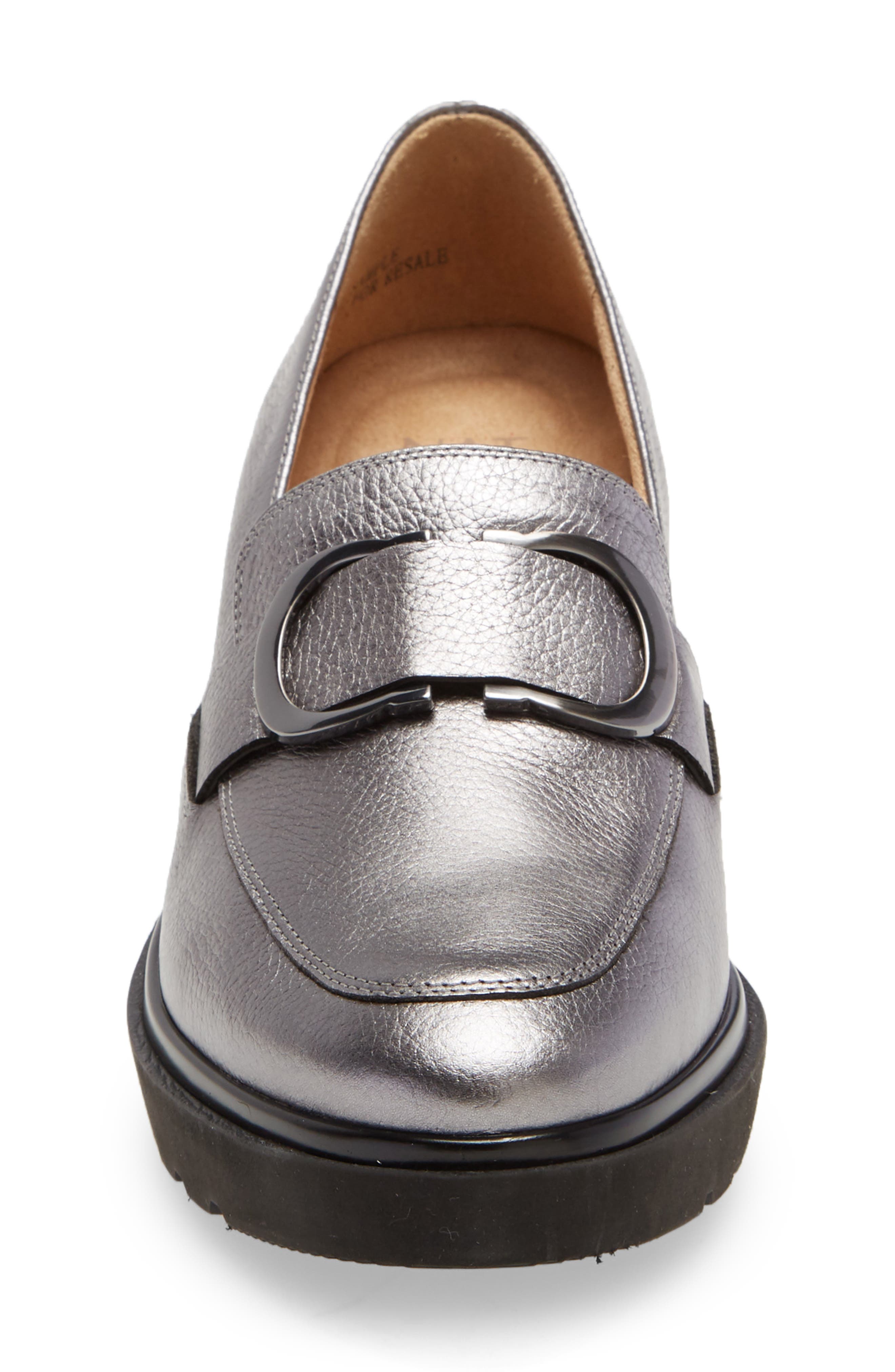 Somerset Wedge Loafer, Alternate, color, PEWTER LEATHER