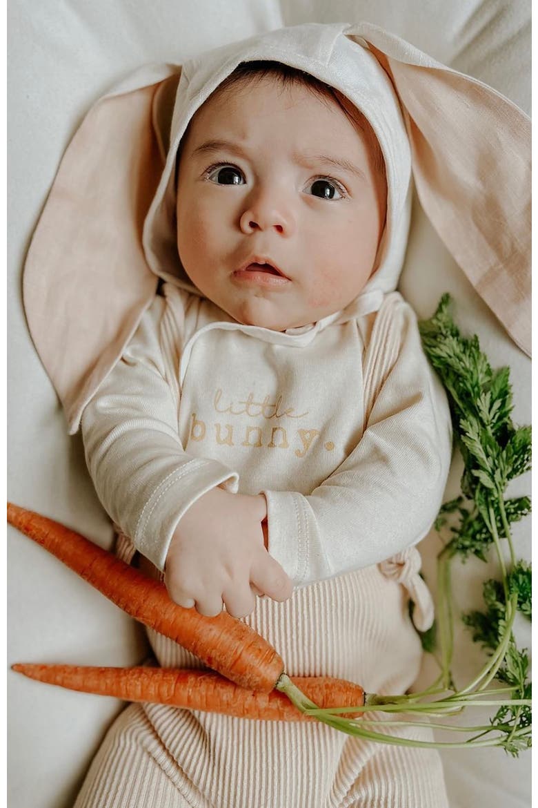 Little Bunny Organic Baby Bodysuit Long Sleeve, Alternate, color, Natural