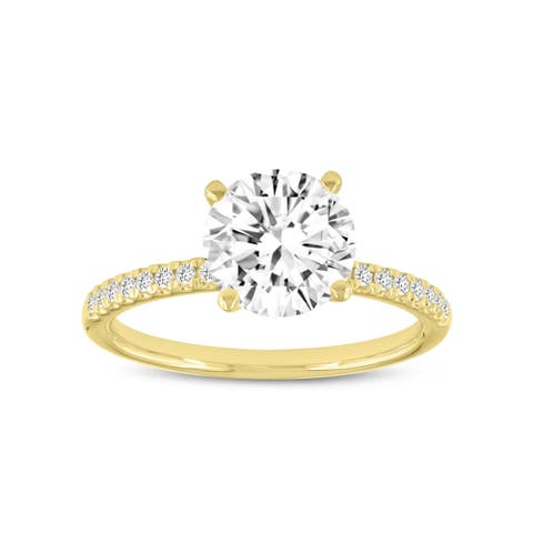 Samara 14K Yellow Gold Round Shaped Lab Grown Diamond Engagement Ring - 2.2 Ct
