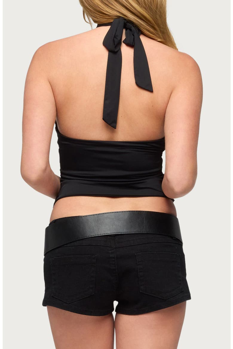 Mahliah Crop Halter Top, Alternate, color, BLACK